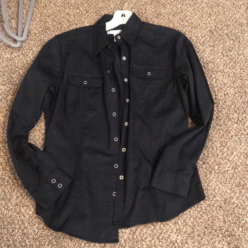 Black button down shirt